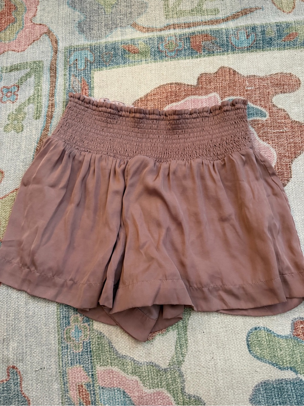 Women’s Smocked Waist Mauve Shorts